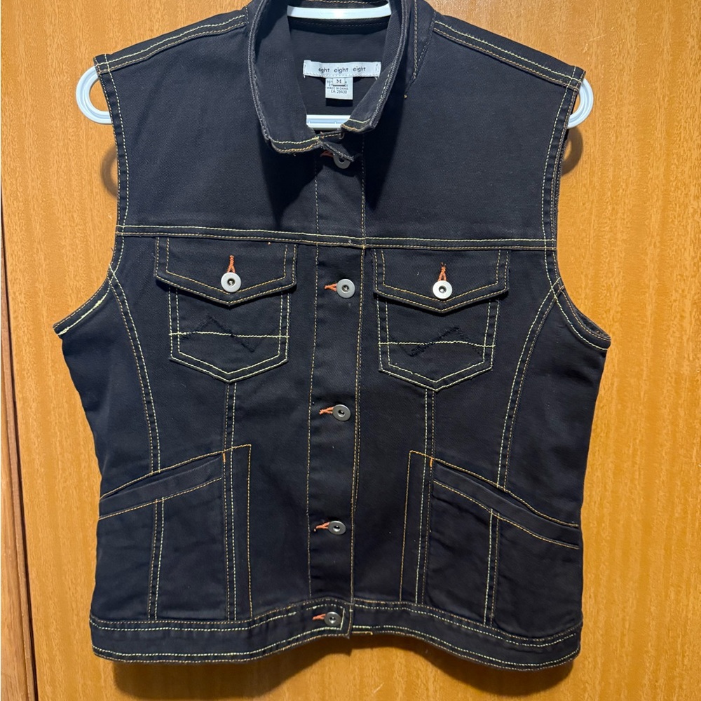 Eight Eight Eight Black Denim Vest